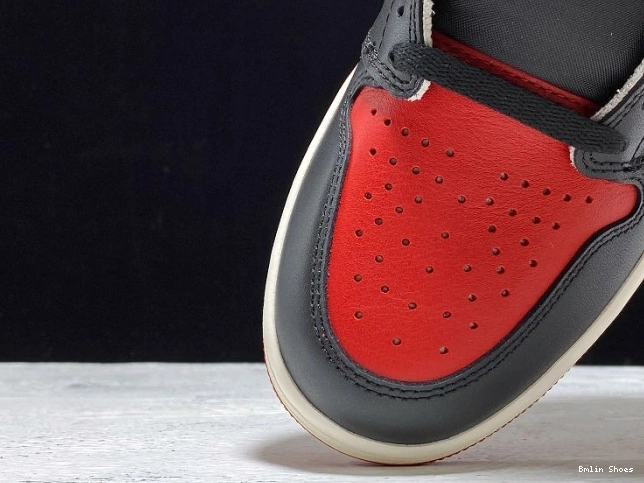 Bmlin Shoes Retro 555088-610 Bred Toe Air 1 OG High Jordan 0807